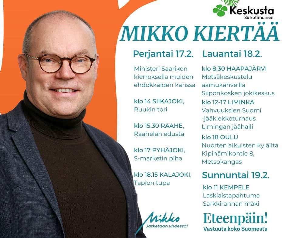 Mikko Kinnunen tavattavissa 17.-19.2.2023